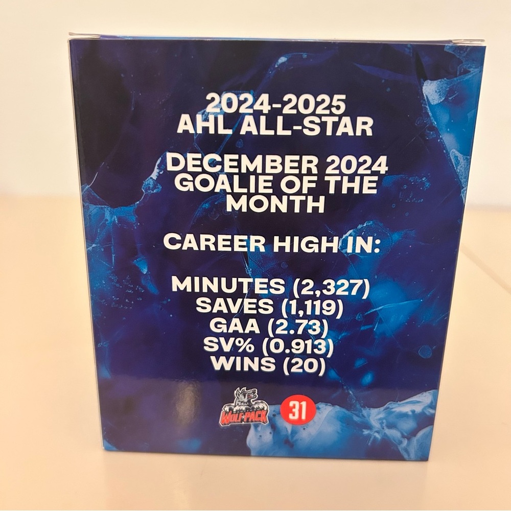 2026 HARTFORD WOLF PACK DYLAN GARAND MINI VINYL FIGURINE FIGURE GIVEAWAY NIB - Picture 4 of 6